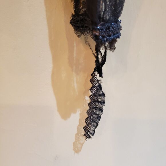 Vintage Goth Whimsigoth Black Velvet Victorian Top - Picture 5 of 12